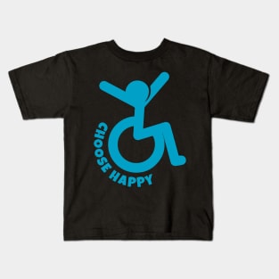 Choose Happy - Wheelchair Icon Kids T-Shirt